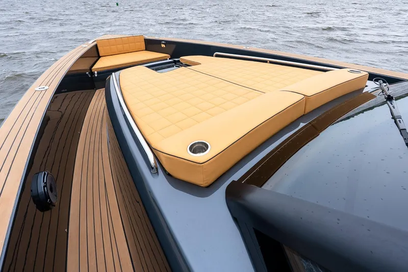 Slide: The Image of Luxurious 2025 Pardo Yachts 43 with elegant deck and cushioned seating. - 37