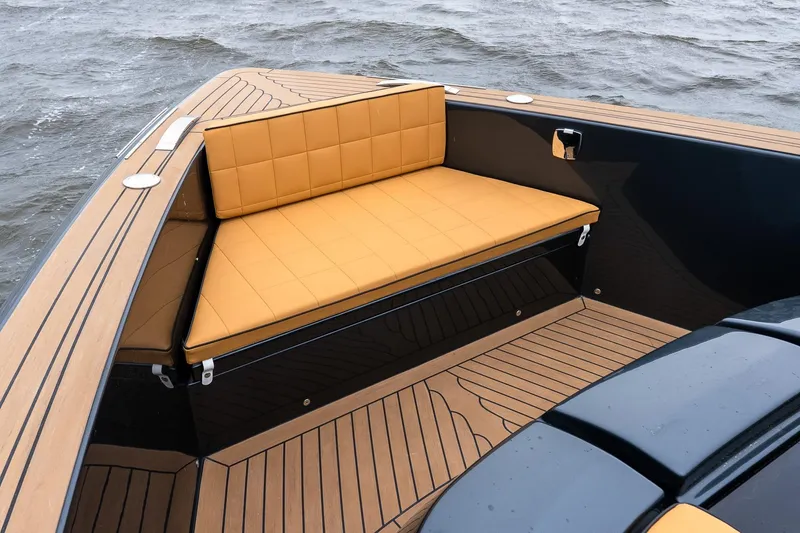 Slide: The Image of Luxurious seating on 2025 Pardo Yachts 43, featuring elegant teak decking and stylish design. - 38