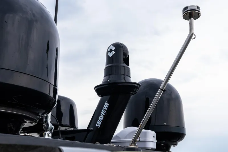 Slide: The Image of Close-up of 2025 Pardo Yachts 43 radar and communication equipment. - 41