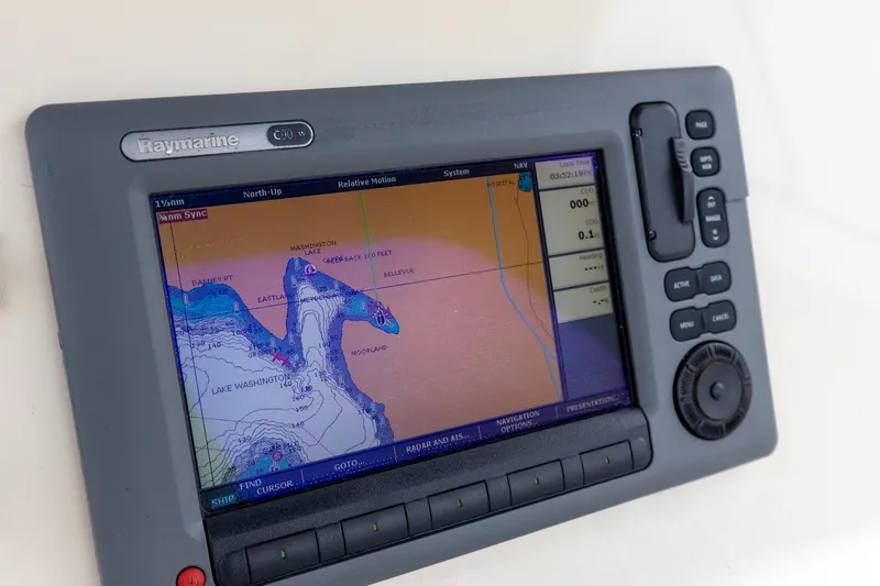 Slide: The Image of Raymarine C90W navigation display on 2010 North Pacific 39 Pilothouse boat. - 37