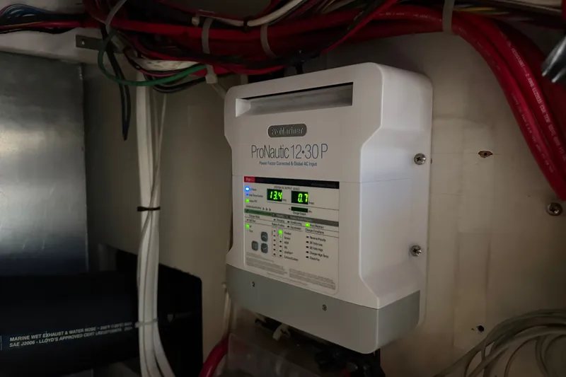 Slide: The Image of ProNautic 12:30P charger in 2000 Bayliner 3988 Command Bridge Motoryacht engine room. - 46