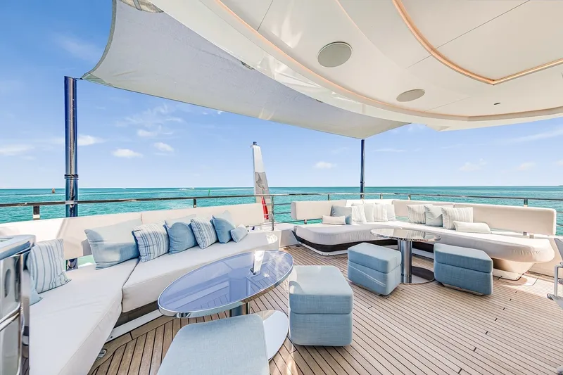 Slide: The Image of Luxurious deck of 2020 Rossinavi Vector 50m yacht with ocean view and elegant seating. - 30