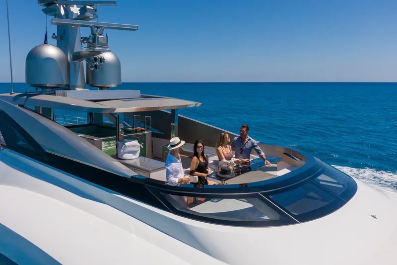 Slide: The Image of Luxury Rossinavi Vector 50m yacht cruising with passengers, 2020 model, on a sunny ocean day. - 41