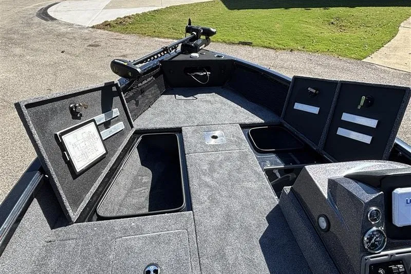 Slide: The Image of 2026 Ranger VS1882SC Angler boat interior with storage compartments and fishing equipment. - 20