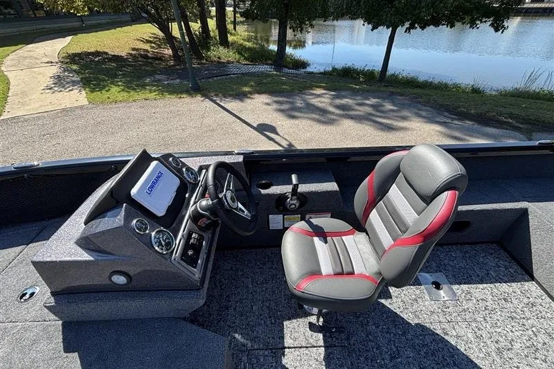 Slide: The Image of 2026 Ranger VS1882SC Angler boat interior with steering console and comfortable seating. - 26