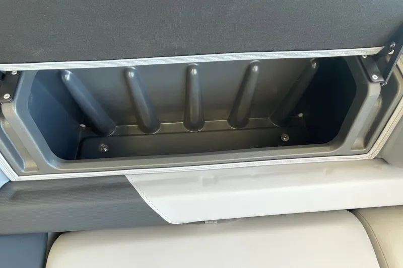 Slide: The Image of Storage compartment in 2027 Sun Tracker Party Barge 22 DLX pontoon boat. - 37