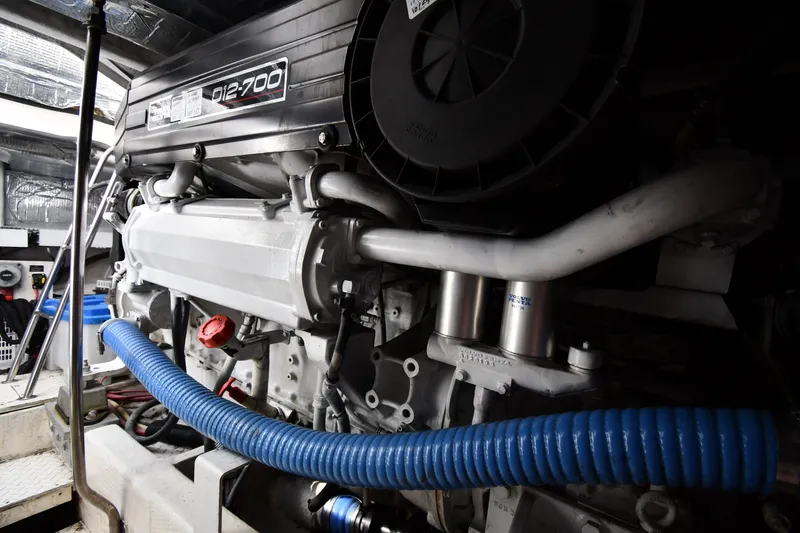 Slide: The Image of Engine room of 2003 Cruisers Yachts 5000 Sedan Sport with D12-700 engine. - 83