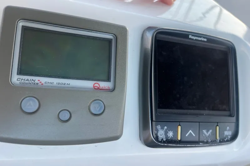 Slide: The Image of Control panel on a 2016 Jeanneau Sun Odyssey 469 yacht, featuring Quick chain counter. - 21