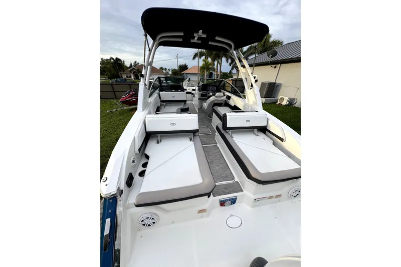 Slide: The Image of 2022 Cobalt R6 Outboard boat with spacious seating and sleek design. - 7