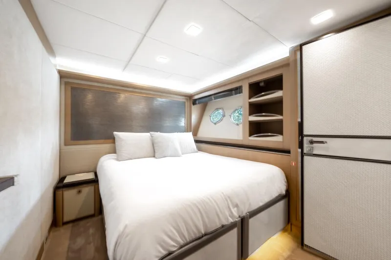 Slide: The Image of Luxurious bedroom interior of 2015 Monte Carlo Yachts MCY 86 with modern design. - 69