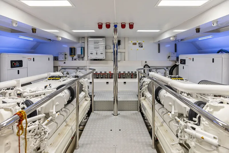 Slide: The Image of Engine room of 2022 Riva 110' Dolcevita yacht, showcasing advanced machinery and equipment. - 62