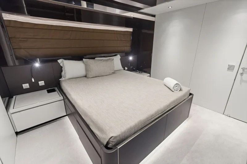 Slide: The Image of Luxurious bedroom interior of 2022 Riva 110' Dolcevita yacht with modern design. - 47