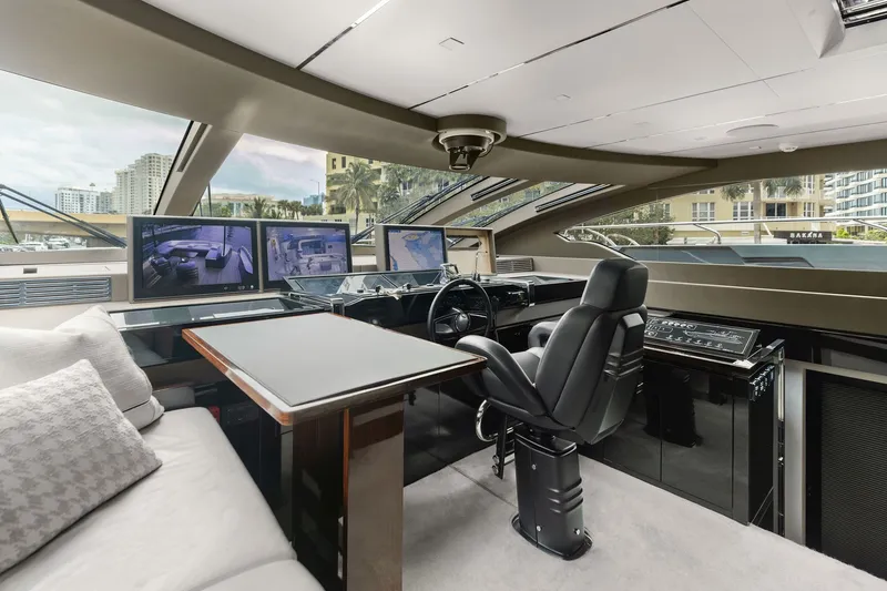 Slide: The Image of Luxurious interior of 2022 Riva 110' Dolcevita yacht with modern navigation equipment. - 29