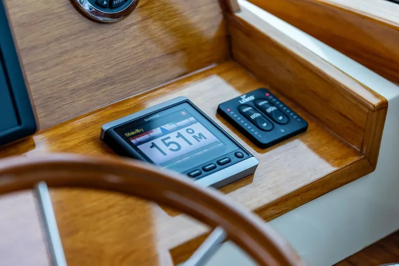 Slide: The Image of Hinckley Talaria 34 yacht dashboard with Garmin display, 2013 model. - 24