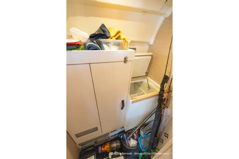 Slide: The Image of Storage area on a 2020 Jeanneau 51 yacht with fishing gear and supplies. - 38