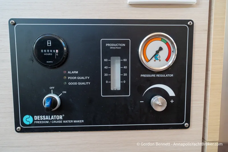 Slide: The Image of Control panel of a Dessalator water maker on a 2020 Jeanneau 51 yacht. - 39