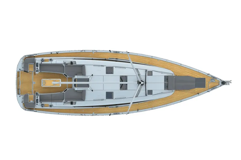Slide: The Image of Manufacturer Provided Image: Top view of 2020 Jeanneau 51 sailboat deck layout. - 43