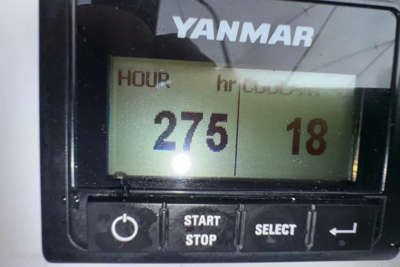 Slide: The Image of Yanmar engine hour meter displaying 275 hours on a 2022 Beneteau Oceanis 40.1. - 47