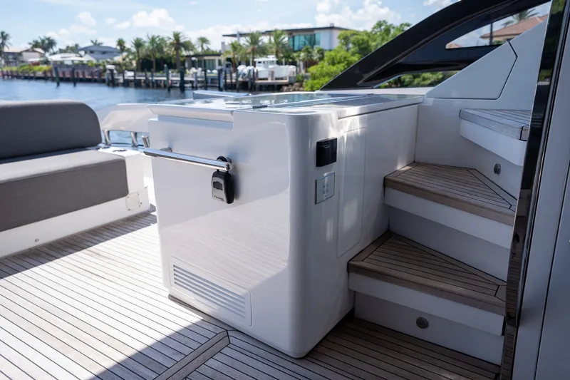 Slide: The Image of Luxury Azimut S8 yacht deck with sleek design and modern amenities, 2023 model. - 47