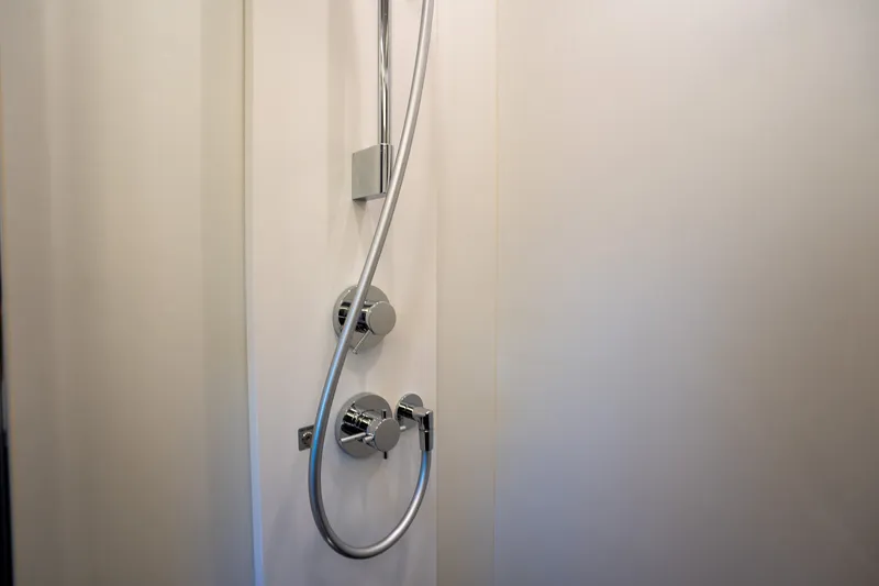 Slide: The Image of Modern shower fixtures in 2023 Azimut S8 yacht bathroom. - 21