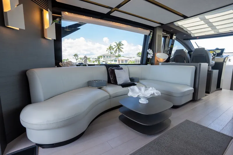 Slide: The Image of Luxurious interior of 2023 Azimut S8 yacht with elegant seating and modern decor. - 55