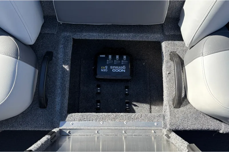 Slide: The Image of Interior of 2027 Tracker Pro Team 195 boat with NOCO Genius charger. - 37