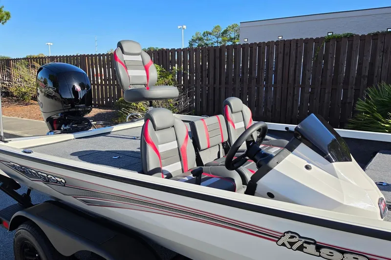 Slide: The Image of 2027 Ranger RT198P boat with sleek design and comfortable seating. - 15
