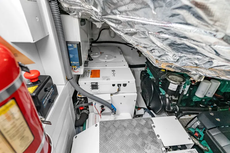 Slide: The Image of Engine room of 2022 Princess V50 yacht with visible machinery and equipment. - 41