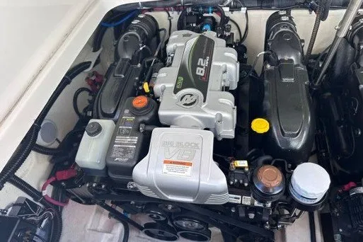 Slide: The Image of 2019 Formula 310 Bowrider engine compartment showcasing powerful 8.2L V8 engine. - 13