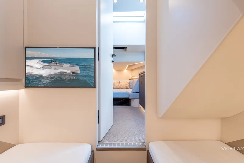 Slide: The Image of Interior of 2025 Vanquish Yachts VQ55, featuring modern design and luxury amenities. - 41