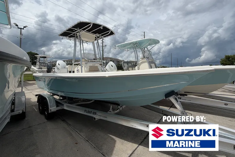The Image of 2027 Bulls Bay 2200 XS boat on trailer, powered by Suzuki Marine. - 0