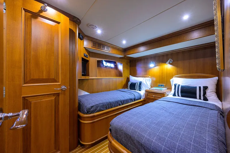 Slide: The Image of Luxurious twin cabin interior on 2008 Grand Banks 72 Aleutian RP yacht. - 24