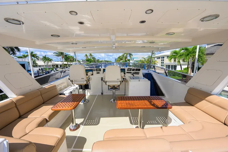 Slide: The Image of Luxurious 2008 Grand Banks 72 Aleutian RP yacht interior with seating and helm station. - 40