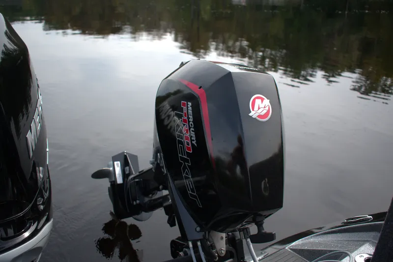 Slide: The Image of 2023 Ranger 622FS Pro boat with Mercury Pro motor on calm water. - 22