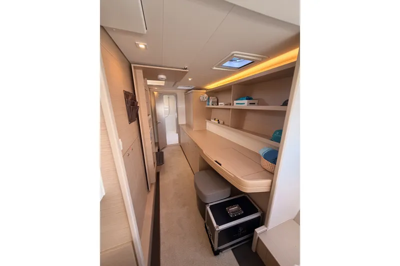 Slide: The Image of Interior of 2020 Lagoon 42 yacht, featuring modern design and ample storage space. - 91