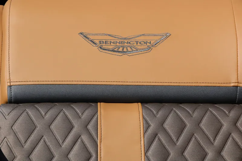 Slide: The Image of Close-up of a Bennington seat with quilted pattern and logo. - 39
