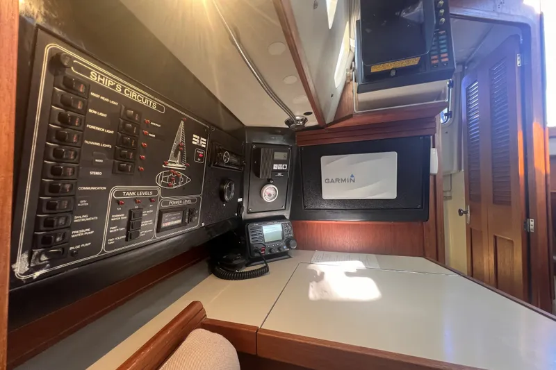 Slide: The Image of Control panel of a 1989 C&C 30 MKII sailboat with navigation equipment. - 50