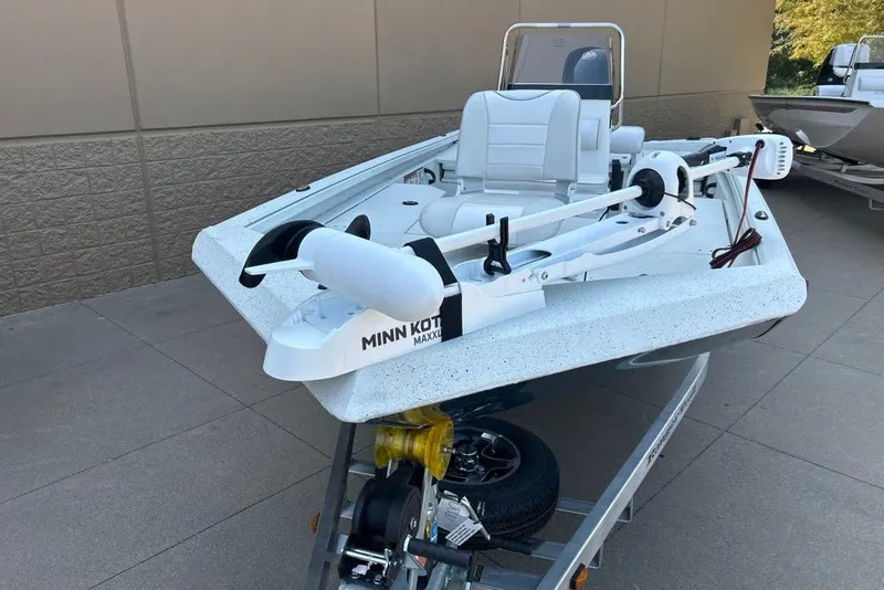 Slide: The Image of 2027 Ranger RB190 boat with Minn Kota trolling motor on trailer. - 5