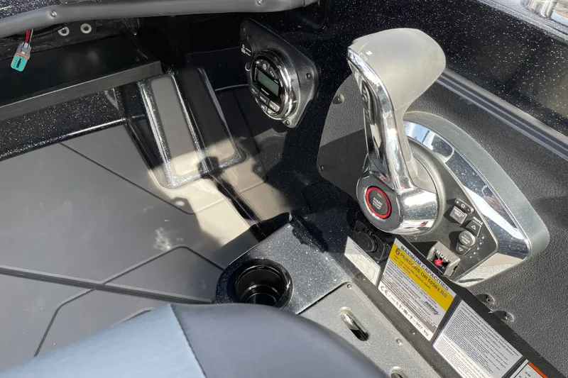 Slide: The Image of 2027 Nitro ZV19 Sport boat cockpit with modern controls and sleek design. - 17