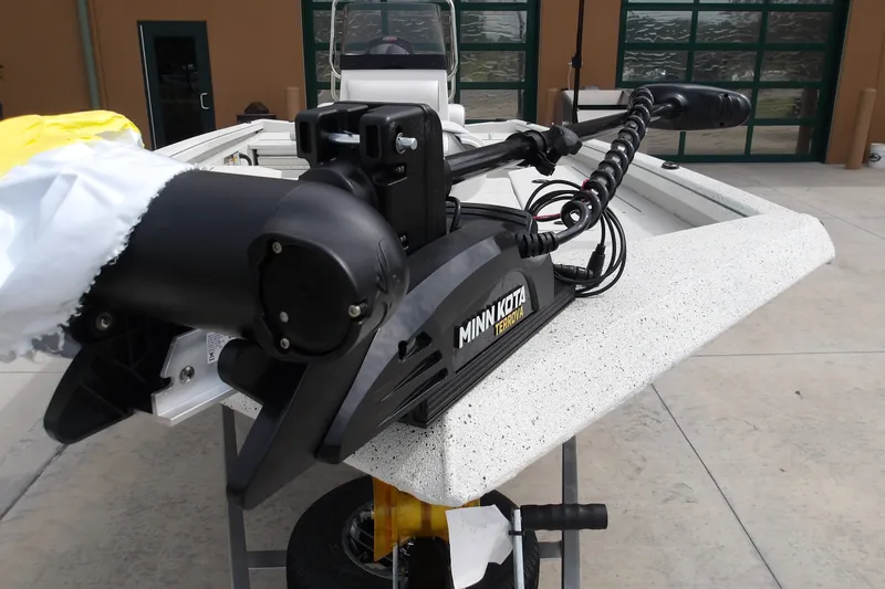 Slide: The Image of Trolling motor on 2027 Ranger RB200 boat, featuring Minn Kota Terrova model. - 12