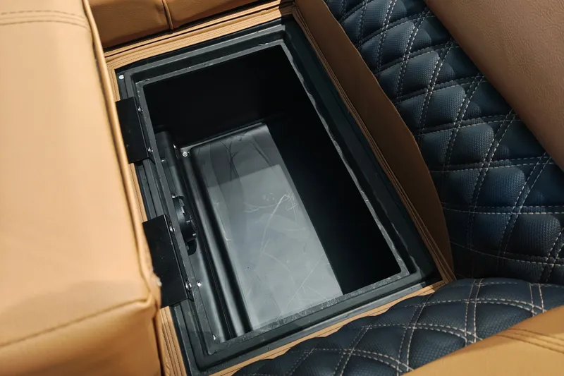 Slide: The Image of Luxurious seating with integrated storage in 2027 Ranger 220FC model. - 16