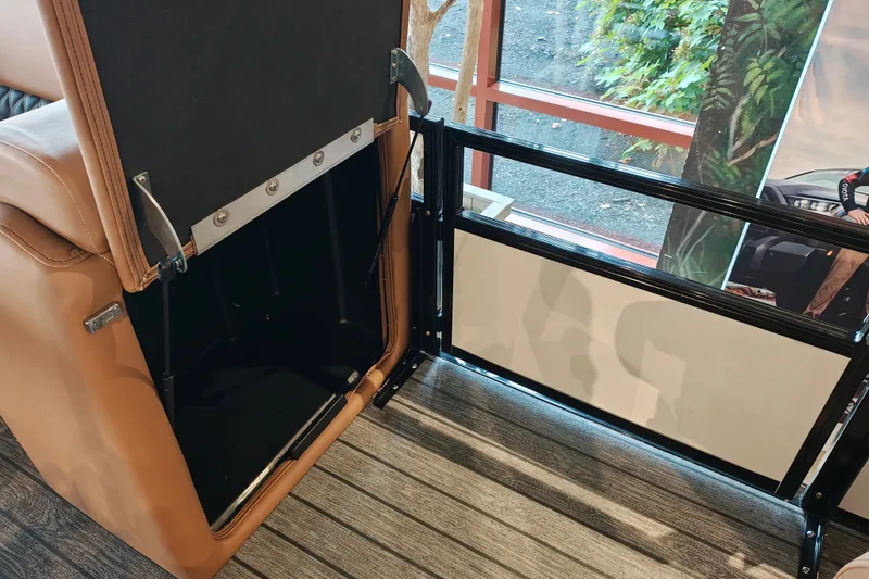 Slide: The Image of Interior view of a 2027 Ranger 220FC, showcasing seat and frame details. - 39