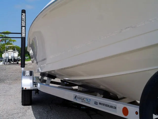 Slide: The Image of Bulls Bay 2000 boat on a trailer, ready for transport. - 31