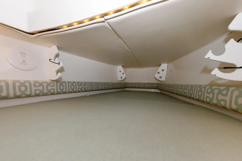 Slide: The Image of Interior view of a cabin with padded walls and decorative elements. - 41