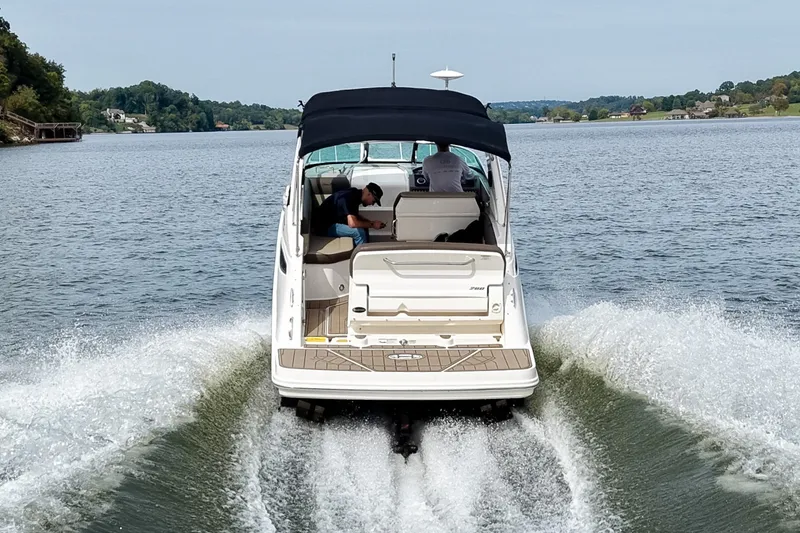 Slide: The Image of 2014 Sea Ray Sundancer 260 cruising on a scenic lake with passengers onboard. - 62