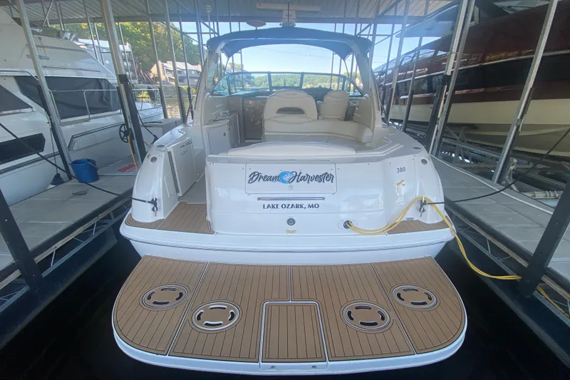 Slide: The Image of 1999 Sea Ray 380 Sundancer docked at Lake Ozark, MO marina. - 19