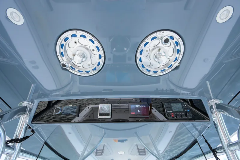 Slide: The Image of 2026 Valhalla V-41 boat dashboard with advanced navigation and control systems. - 18