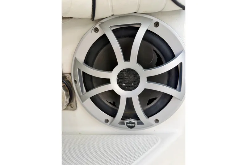 Slide: The Image of Silver marine speaker on a 1995 Cabo 35 Express boat. - 44
