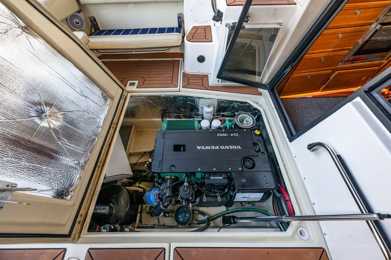 Slide: The Image of Engine compartment of 2023 Ranger Tugs R-29 CB with Volvo Penta D4-320 engine. - 30
