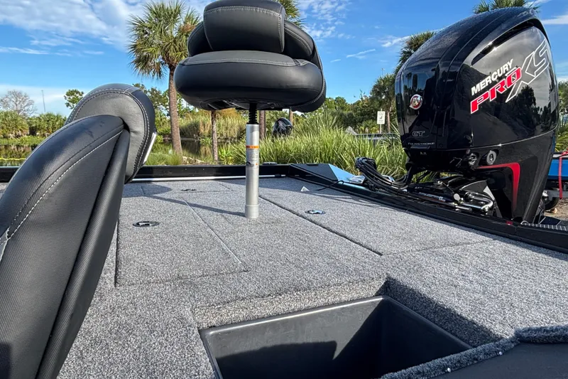 Slide: The Image of 2027 Ranger RT188 boat with Mercury Pro XS engine, featuring comfortable seating and spacious deck. - 12